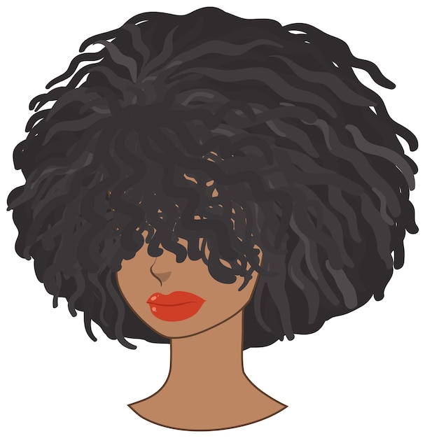 Frente da mulher afro isolada