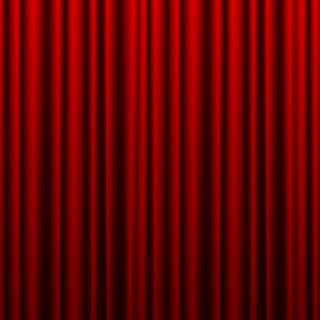 Frente do fundo da cortina vermelha fechada do teatro