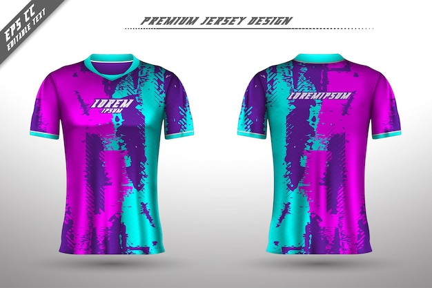 Frente verso tshirt design design desportivo para corrida de ciclismo gaming vector jersey