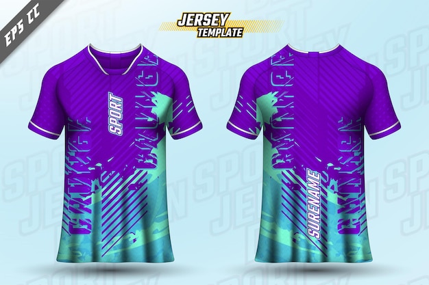 Frente verso tshirt design design desportivo para corrida de ciclismo gaming vector jersey