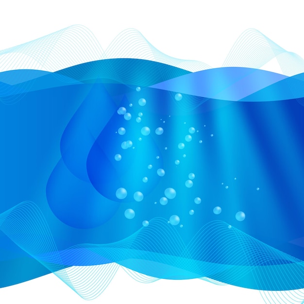 Vetor frescura tema natural um fundo de água doce de design de elementos azuis abstrato ondulado para sobrepor o fundo da página sob a malha do rótulo frontal do título produtos de spa ilustração vetorial eps 10