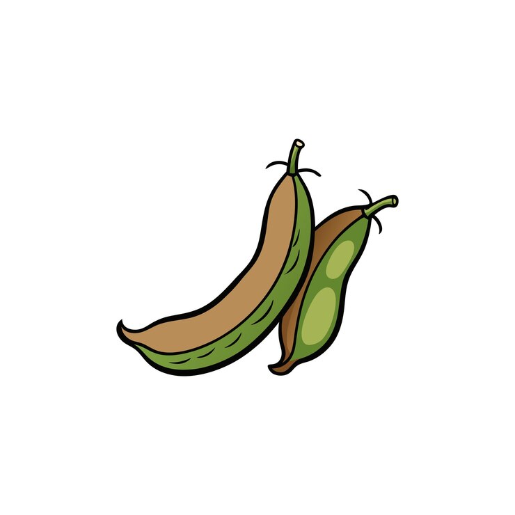 Vetor fresh pea pod logo illustration