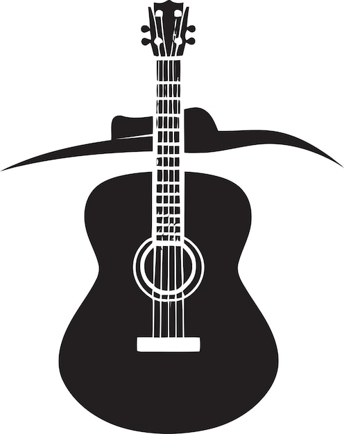 Vetor fretboard fusion guitar logo vector gráfico montagem de melodia arte de ícones de guitarra