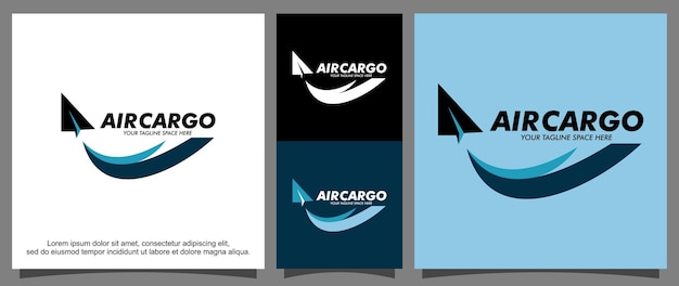 Vetor frete aéreo para modelo de logotipo de logística