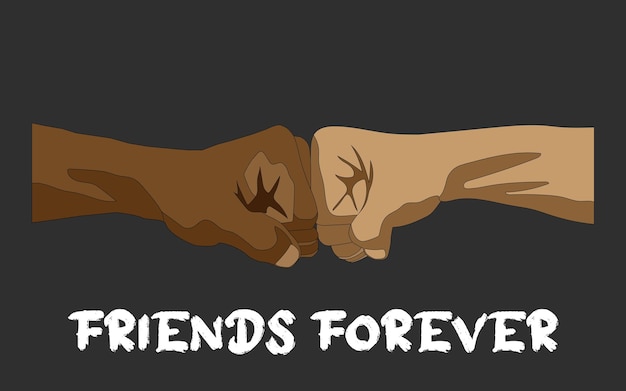 Vetor friendship forever fist bump amizade parceria clip art preto e branco mão t shirt logo