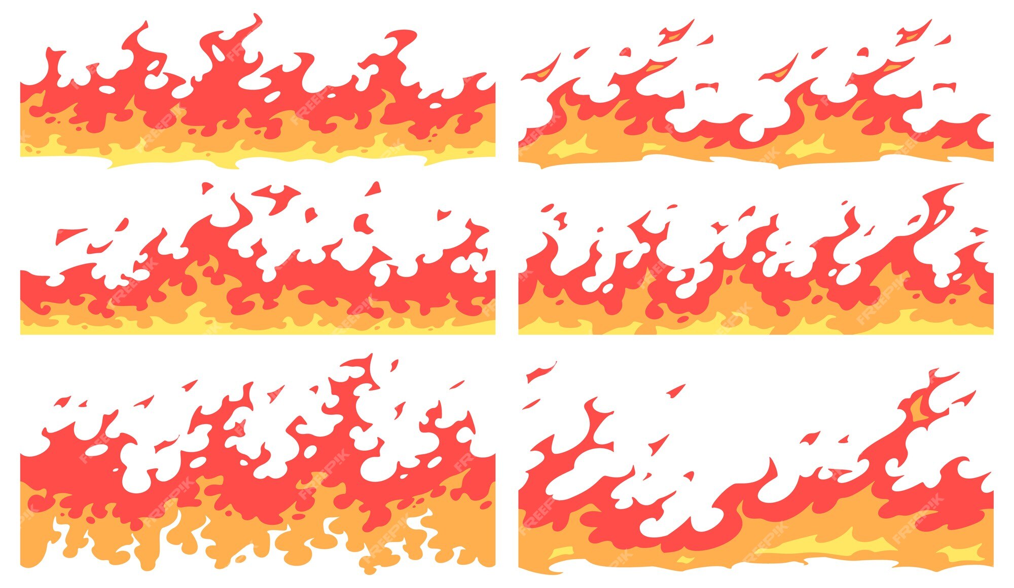 fogo fronteiras em branco. desenho animado chama bandeira fronteira  elemento, laranja queimar limite 21890371 Vetor no Vecteezy