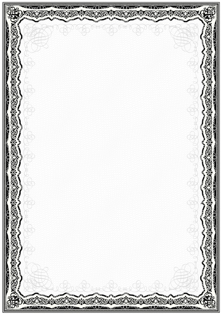 Fronteira de quadro de certificado preto e branco simples.
