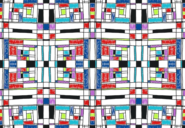 Fronteira de vetor sem costura em estilo étnico ornamento geométrico faixa decorativa para têxteis