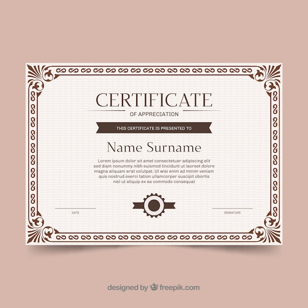 Fronteira do certificado ornamental