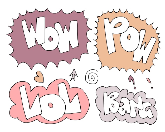 Fronteiras de setas desenhadas à mão definidas com texto manuscritoBanglolpowwow Vector icon