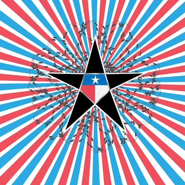 Vetor fronteiras do texas sob proteção abstract vector cores tradicionais dos eua