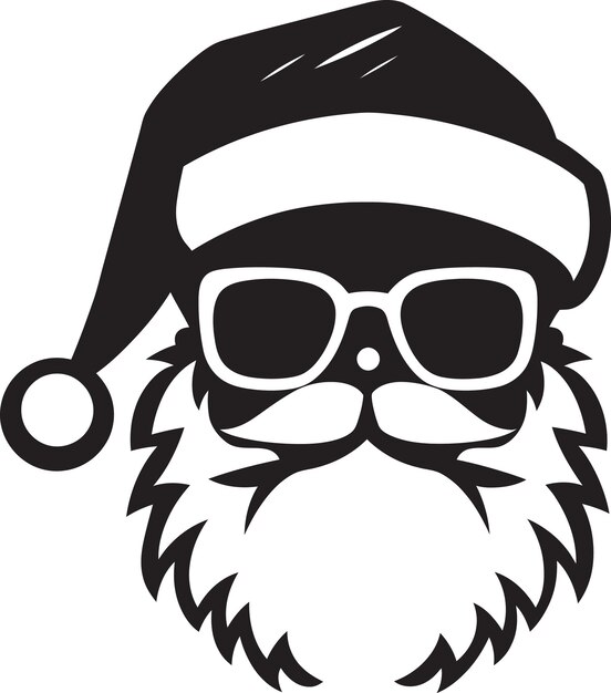 Vetor frosty st nick vibes cool black vector chill kris kringle black cool santa vector (em inglês)