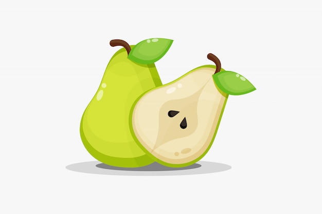 Fruta de pêra e fatias de pêra