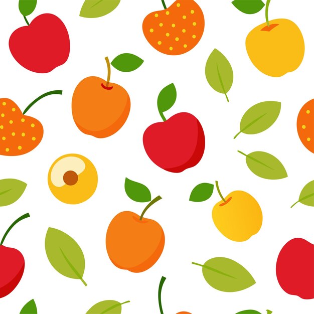 frutas desenho sem costura arte vetorial e ilustração