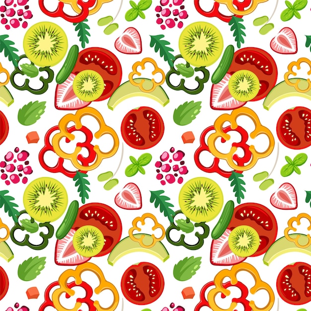 Frutas e legumes frescos coloridos
