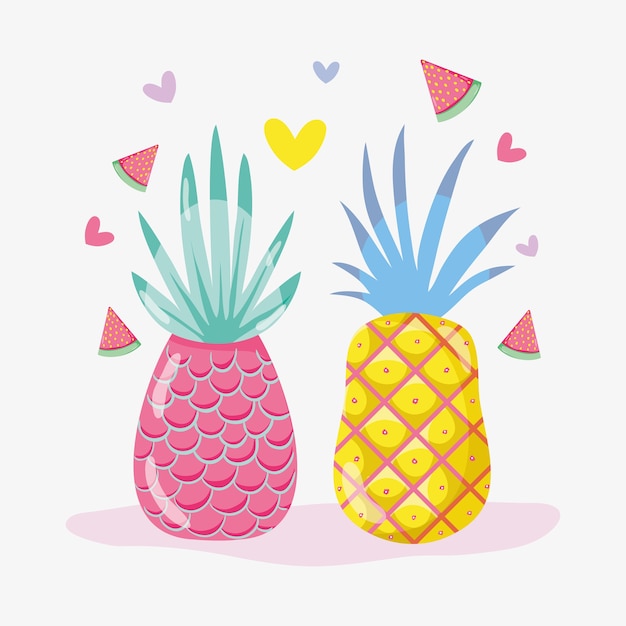 Vetor frutas punchy pastel vector design gráfico de ilustração de vetor