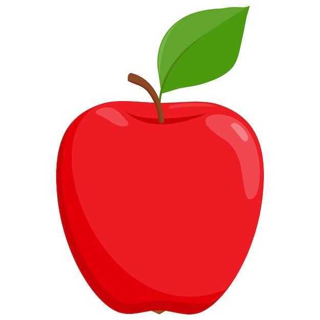 Fruto de maçã vermelho fresco Maçã em fundo branco Ilustração vetorial
