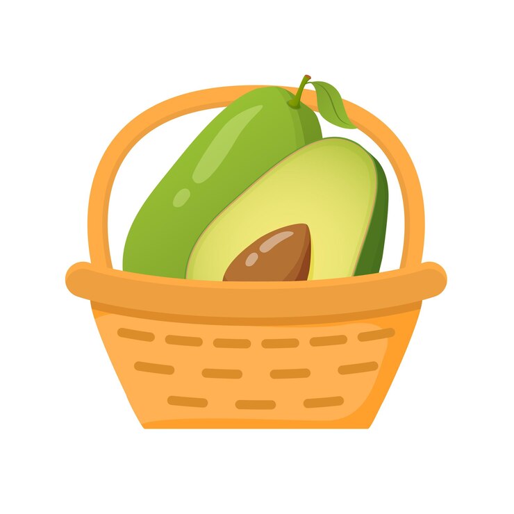 Vetor fruto fresco realista de abacate fruto de abacate inteiro e cortado ao meio