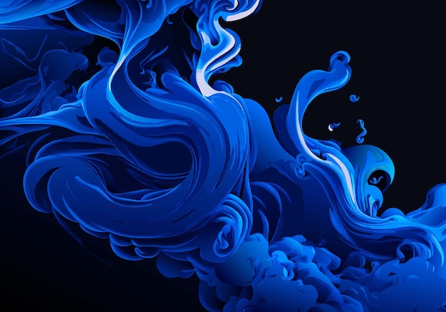 Fumaça azul em um fundo preto