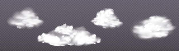 Vetor fumaça branca em um fundo transparente. formação de nuvens png nuvens de vetor para web design.