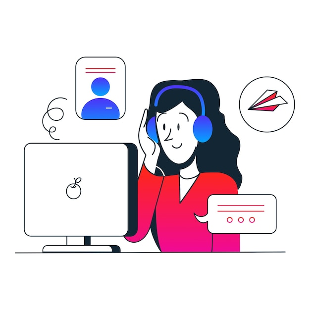 Funcionária realizando conferência on-line