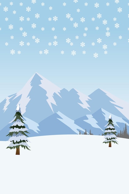 Fundamentos de inverno para histórias de mídia social Cute Winter Scene ilustração vetorial de fundo