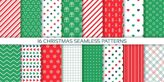Fundamentos de Natal Padrão sem costura de Natal Papel de embalagem de Ano Novo Coleção de texturas festivas
