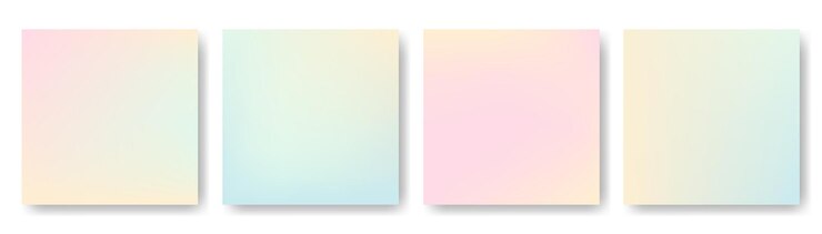Vetor fundamentos quadrados com gradiente cobertores de cores pastel verão primavera luz suave ilustração moderna