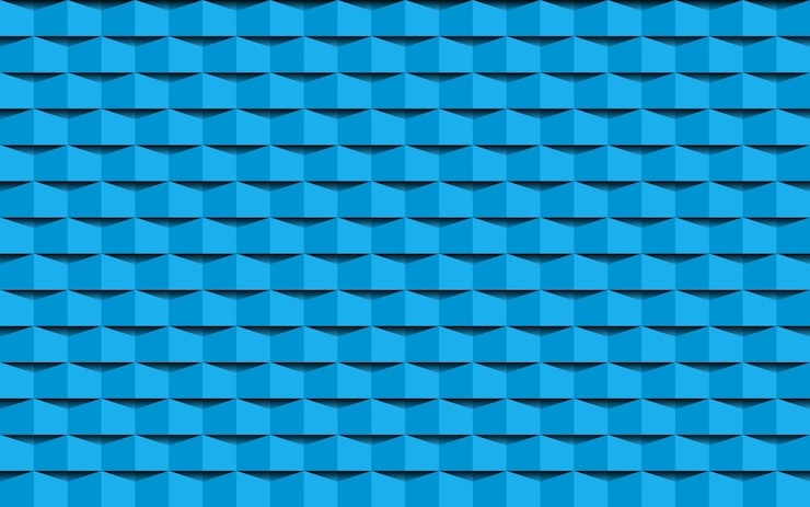 Vetor fundo 3d azul com um padrão de quadrados e retângulos vetor