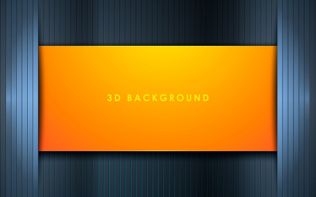 Vetor fundo 3d de textura preto com camada laranja