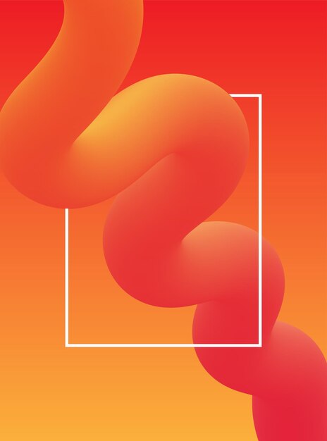 Fundo 3d fluido gradiente laranja vetorial