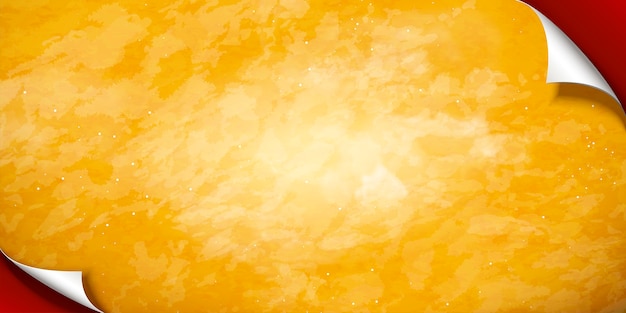 Fundo abstrato aquarela cromo amarelo com canto ondulado