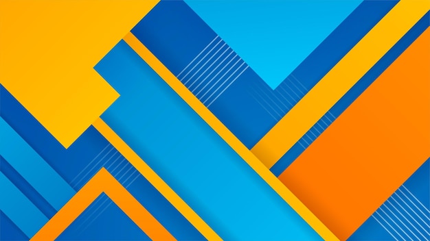 Fundo abstrato azul amarelo e laranja para design de apresentação vetorial com conceito corporativo moderno e futurista