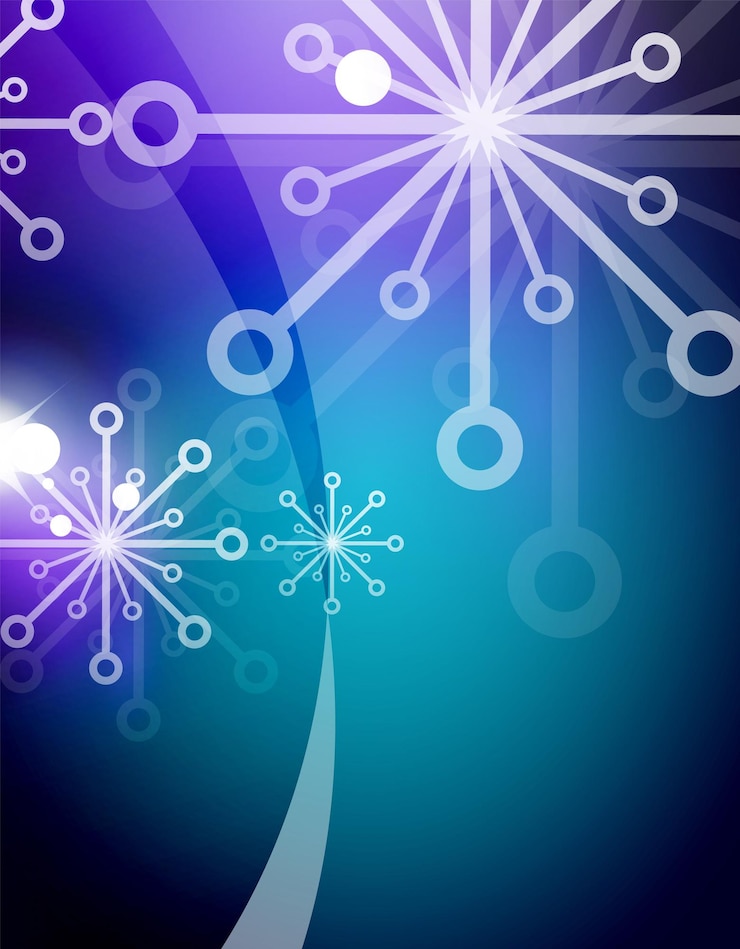 Vetor fundo abstrato azul de natal com flocos de neve transparentes brancos