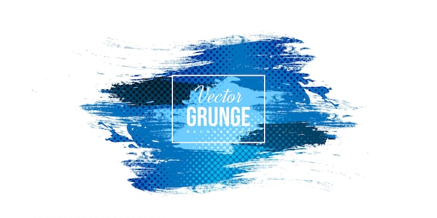 Fundo abstrato azul e branco grunge com ilustração de traçado de pincel estilo meio-tom para banner cartaz esportes fundo zero e elementos de textura para design