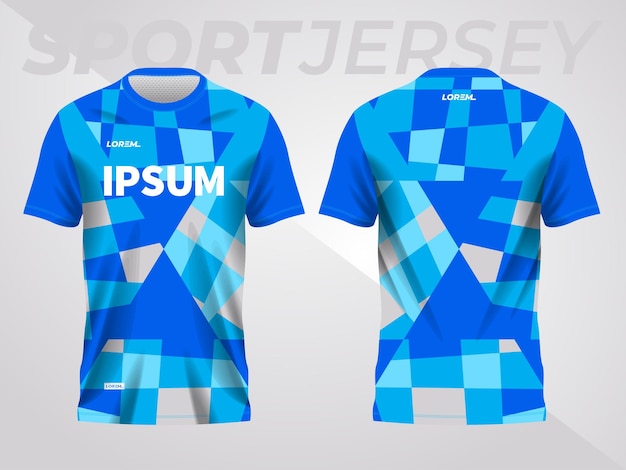 Vetor fundo abstrato azul e padrão para modelo de camisola esportiva