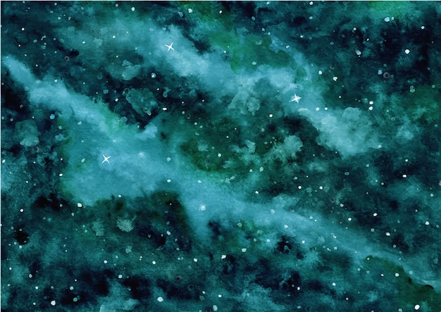 Fundo abstrato céu estrelado com aquarelas