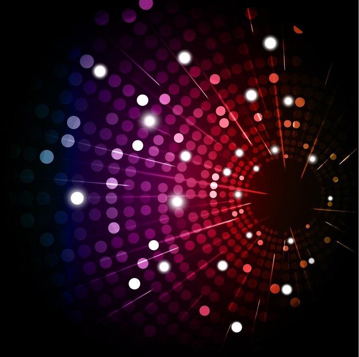 Vetor fundo abstrato colorido lâmpada de discoteca arredondada