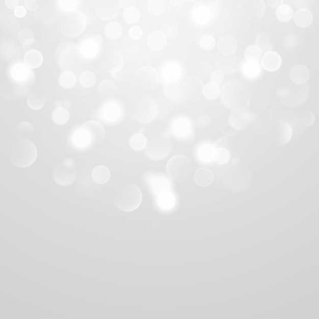Fundo abstrato com efeito bokeh Luzes desfocadas desfocadas em cores brancas Luzes brancas bokeh em fundo cinza