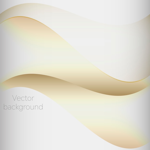 Vetor fundo abstrato com formas de ondas douradas