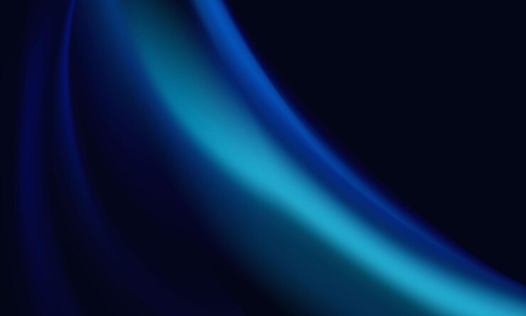 Vetor fundo abstrato com gradiente azul brilhante desfocado papel de parede fluido vibrante com curvas ciano