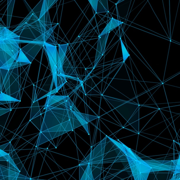 Fundo abstrato com grelha pontilhada e células triangulares