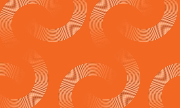 Vetor fundo abstrato com linhas circulares brancas em um fundo laranja padrão moderno