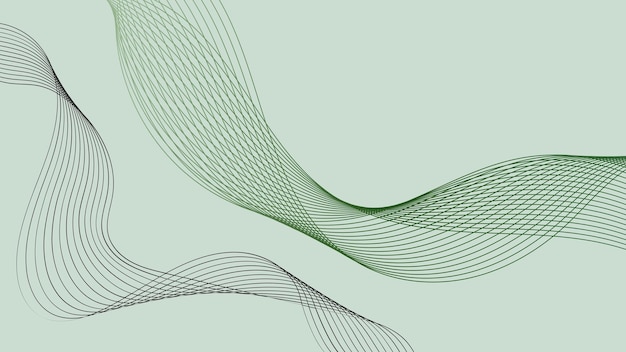 Vetor fundo abstrato com linhas onduladas ilustração vetorial cor verde