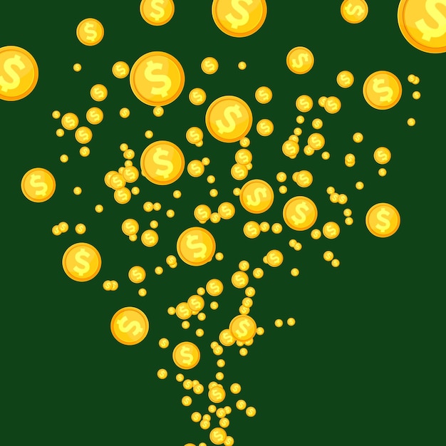 Vetor fundo abstrato com moedas de ouro
