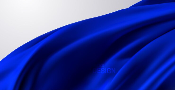 Vetor fundo abstrato com tecido de seda drapeado azul