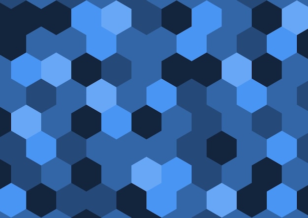 Fundo abstrato da cor do tom azul com forma hexagonal de design moderno, ilustração vetorial