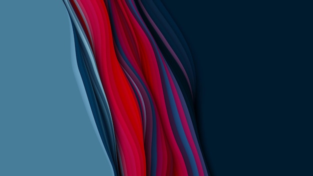 Fundo abstrato de corte de papel Vector 3D arte de escultura colorida escura Paisagem de artesanato de papel com cores de desvanecimento gradiente Design minimalista para cartazes de folhetos de apresentações de negócios