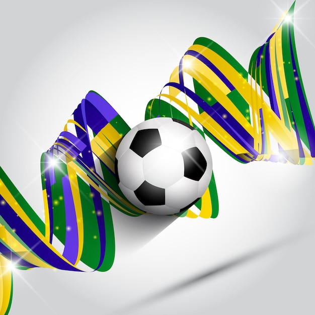 Vetor fundo abstrato de futebol ou futebol usando as cores da bandeira do brasil