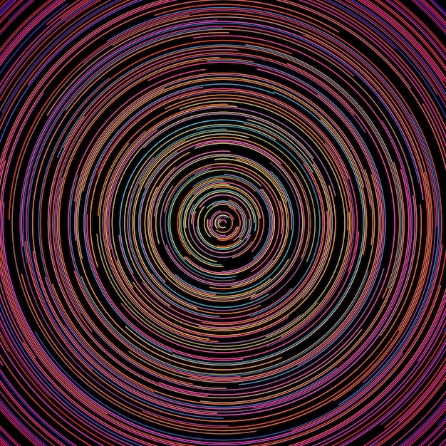 Fundo abstrato de linhas circulares aleatórias coloridas. Fácil de mudar as cores. Ilustração vetorial